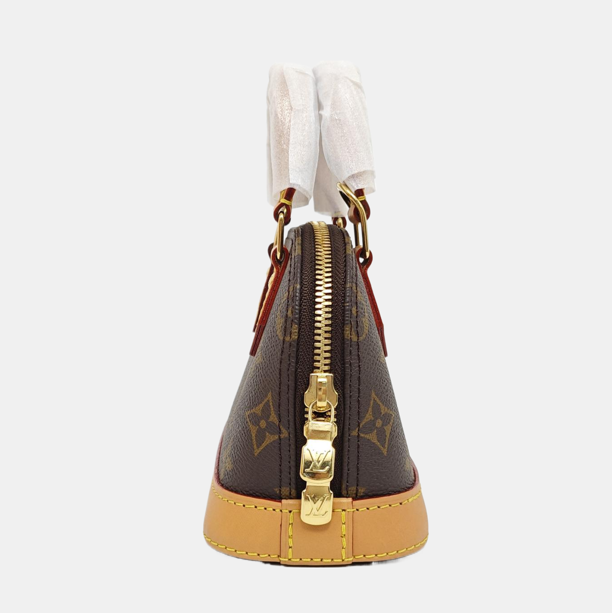 ALMA Mini Monogram Coated Canvas Brown