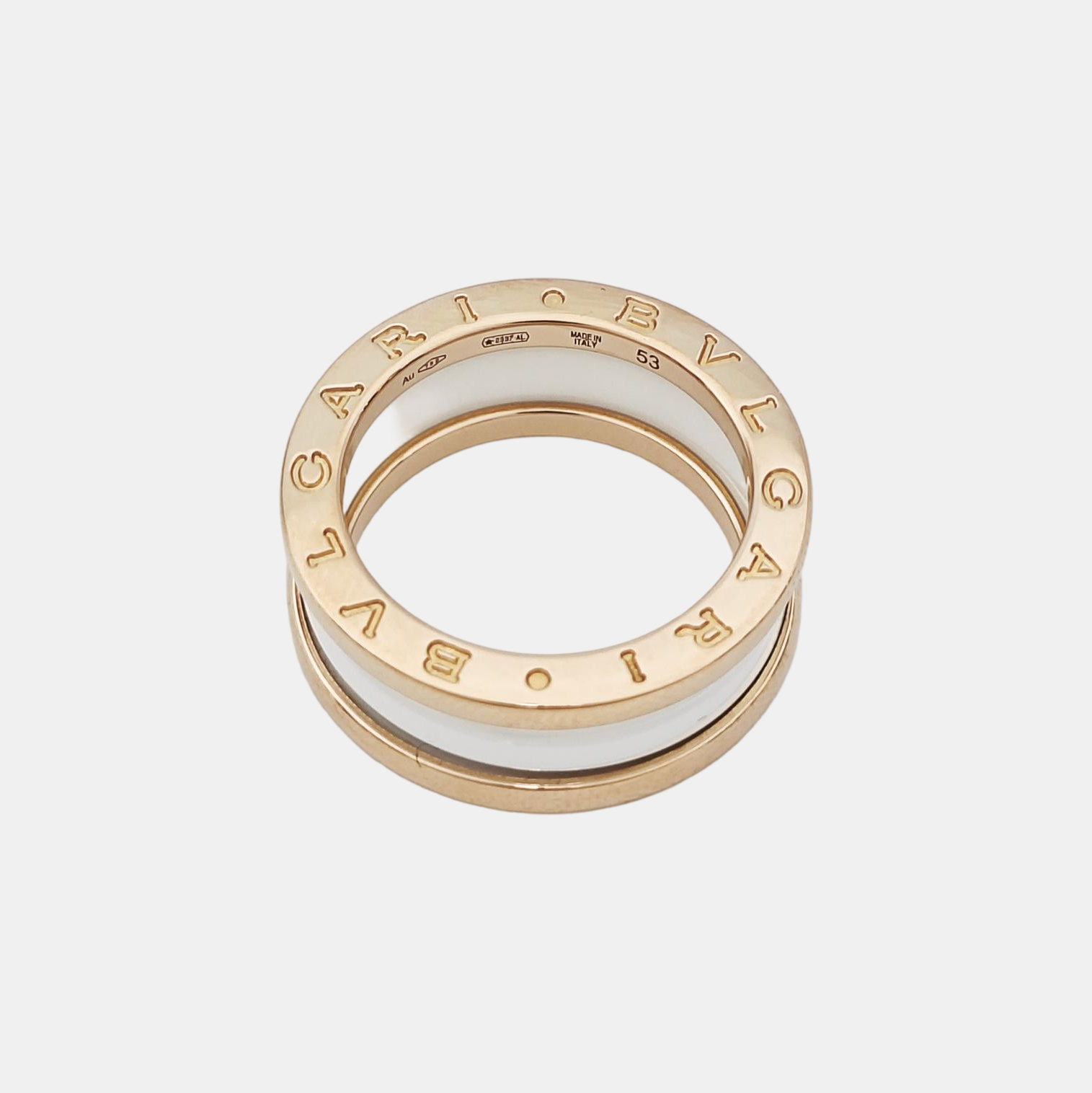 B.ZERO1 18k Rose Gold Ring EU 53