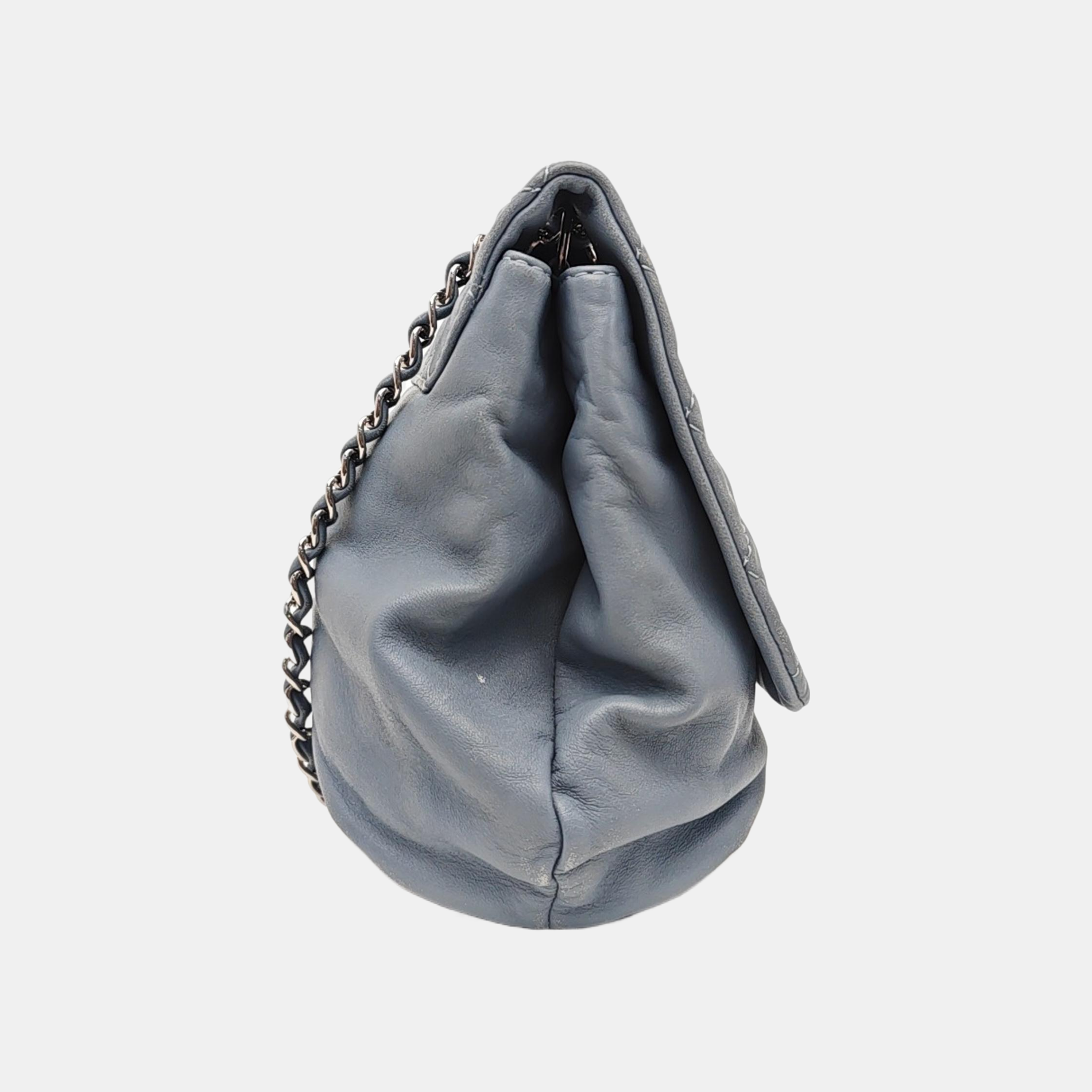 Quilted Lambskin Shoulder Bag Blue
