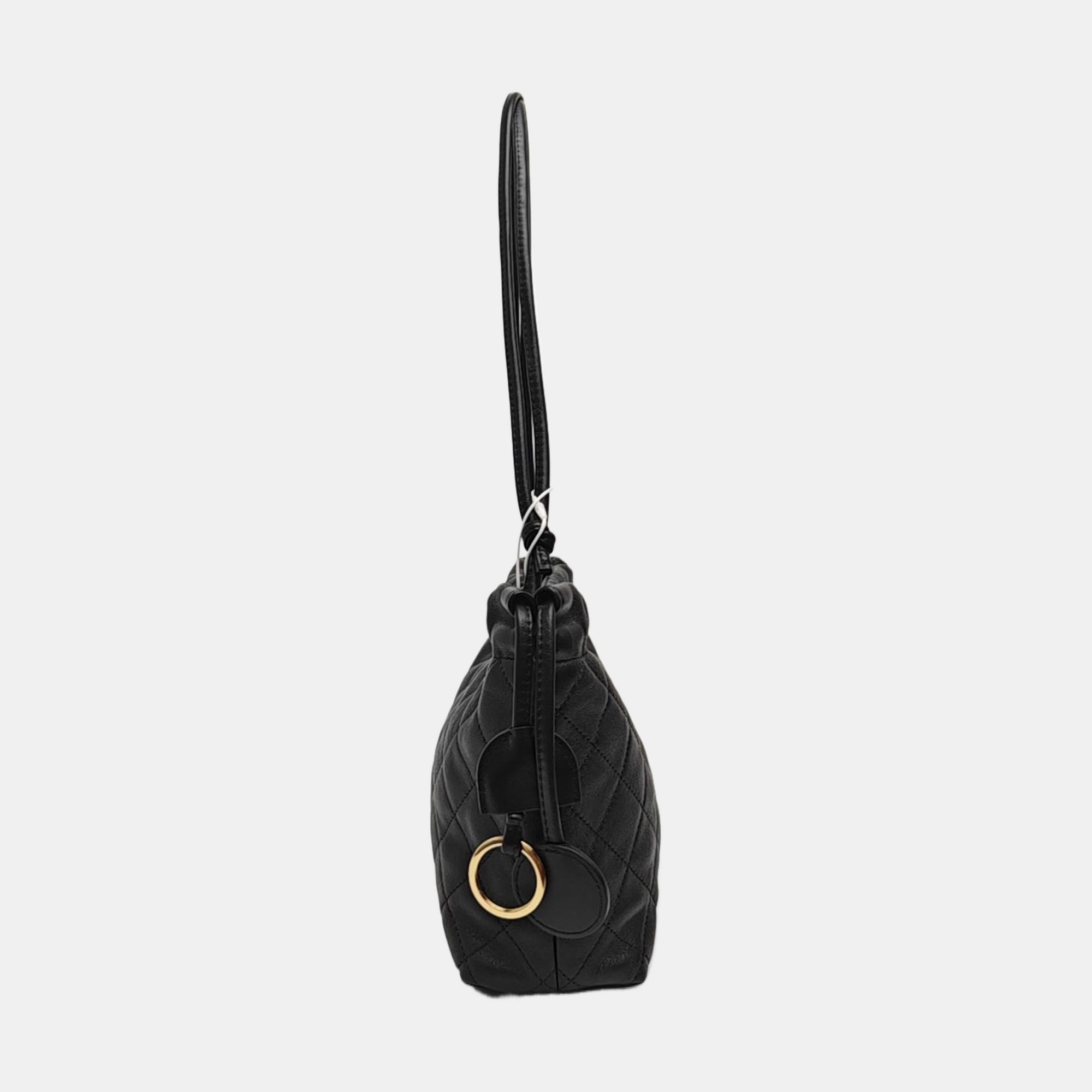 Quilted Lambskin Shoulder Bag Black
