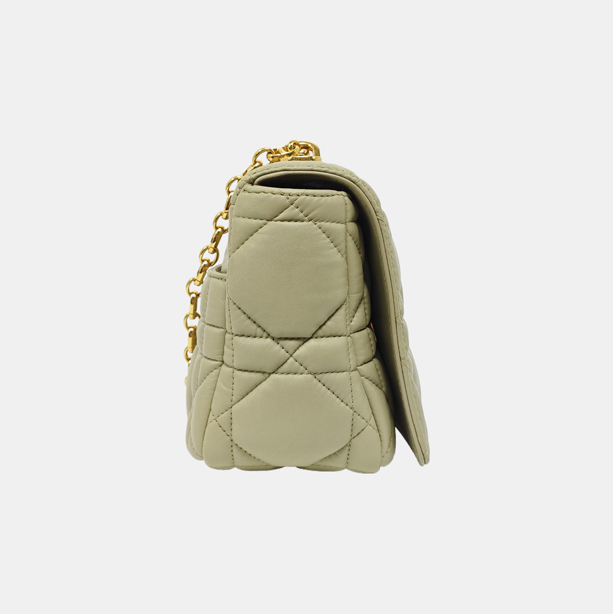 Dior Caro Medium Cannage Calfskin Green