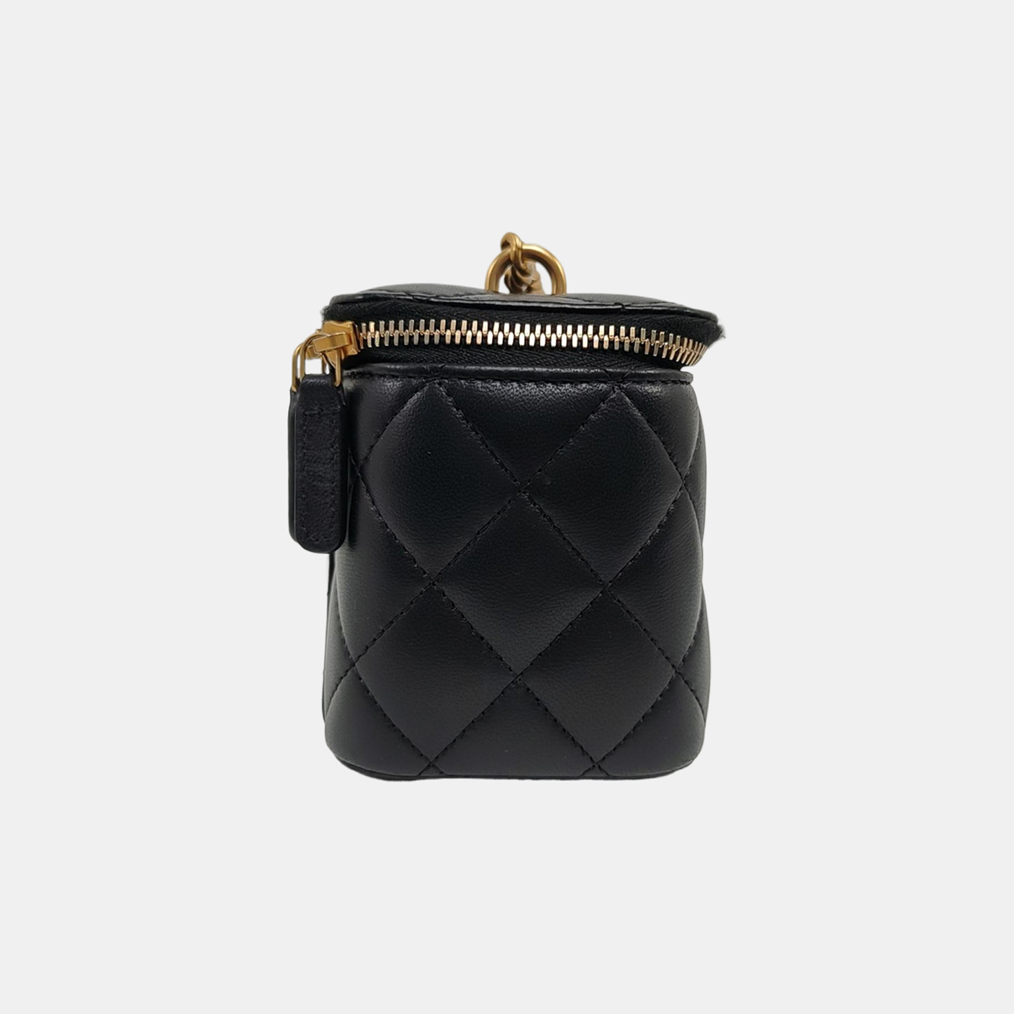 Authenticated pre-owned  VANITY CASE Medium Quilted Lambskin Black - Crossbody Bag at Looply