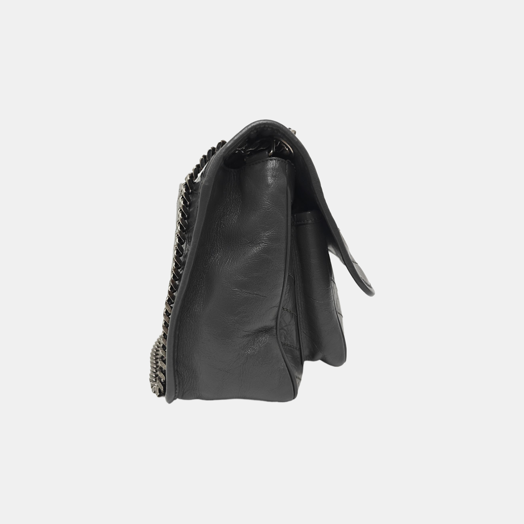 NIKI Medium Chevron Calfskin Gray