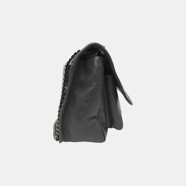 NIKI Medium Chevron Calfskin Gray