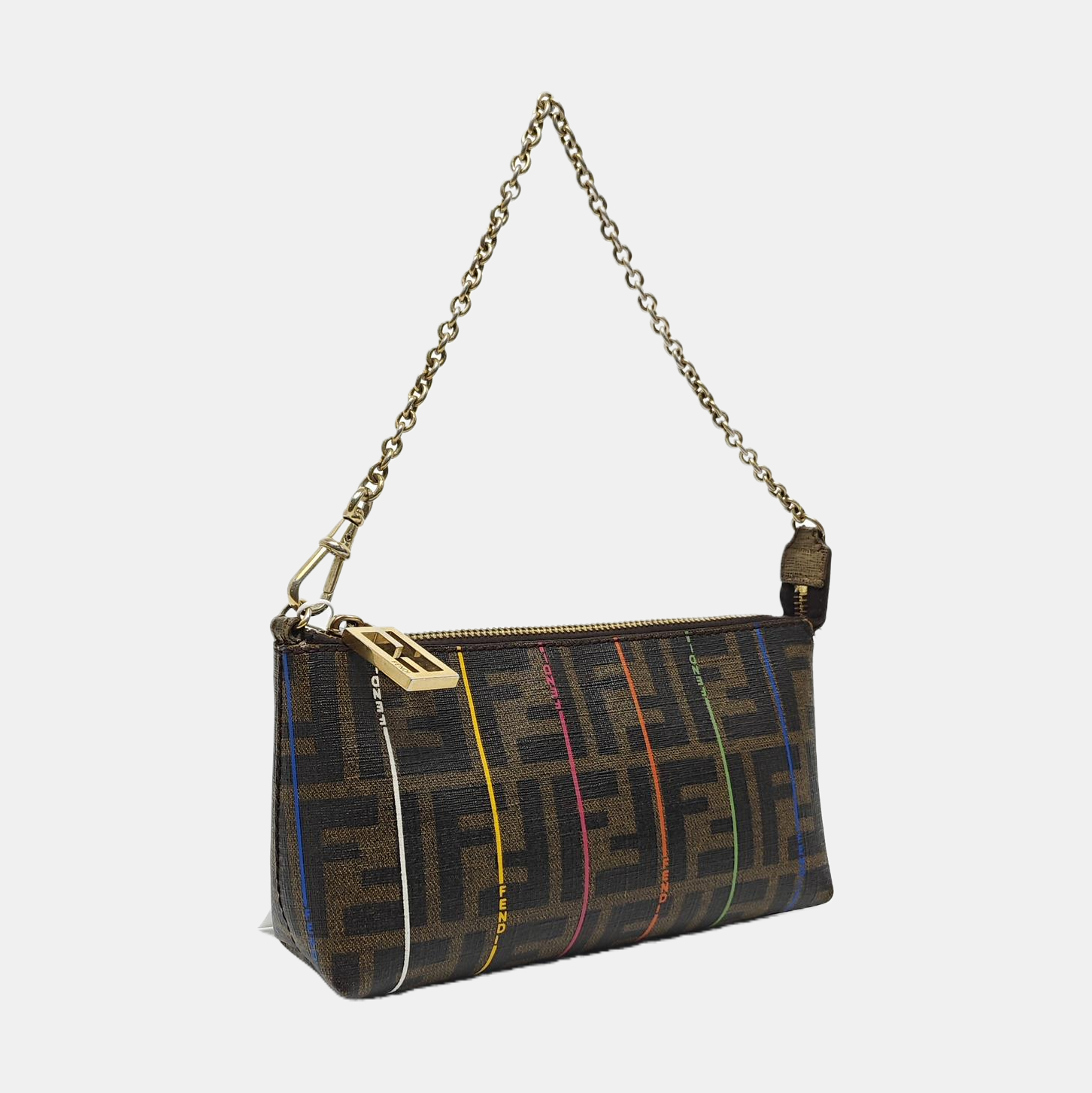 Coated Canvas Top Handle Bag Brown