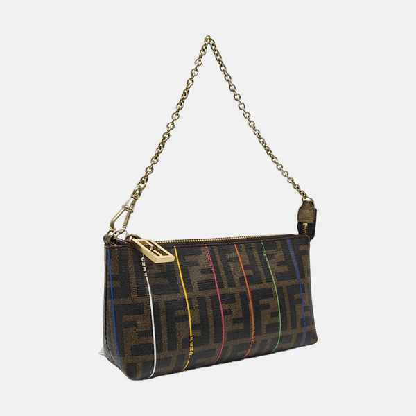 Coated Canvas Top Handle Bag Brown
