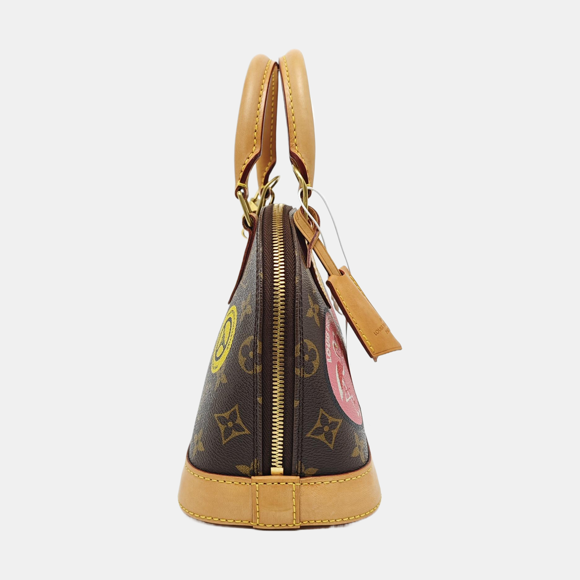 ALMA BB Monogram Coated Canvas Brown
