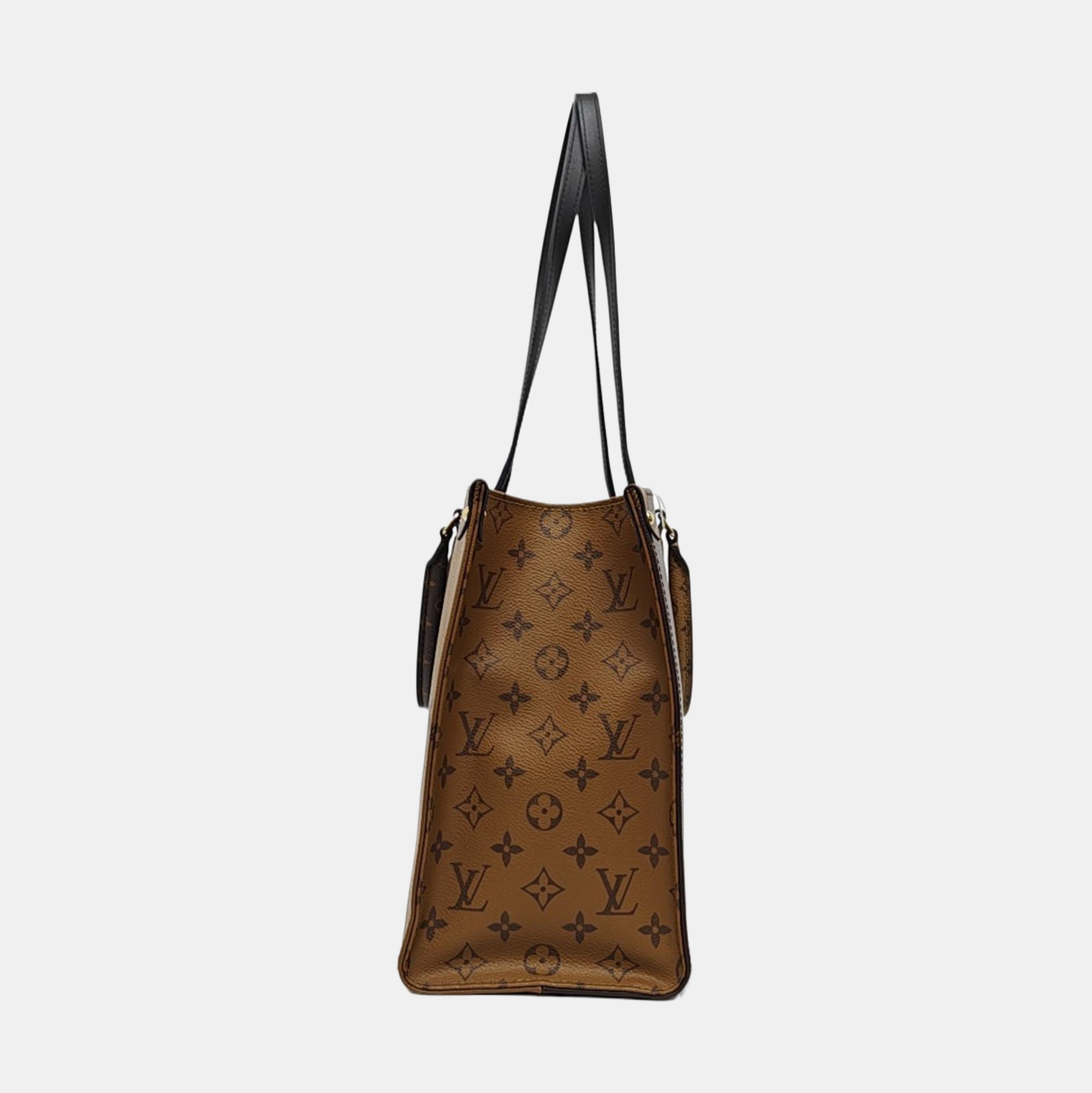 ONTHEGO MM Monogram Coated Canvas Brown