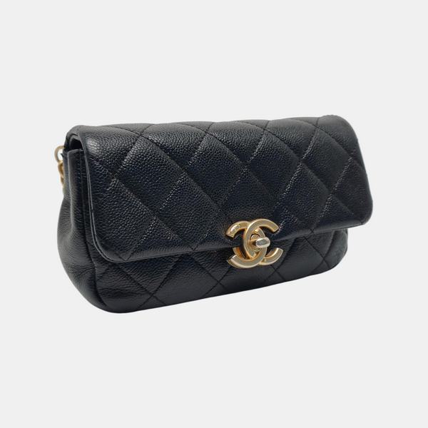 Caviar Quilted Grained Calfskin Black