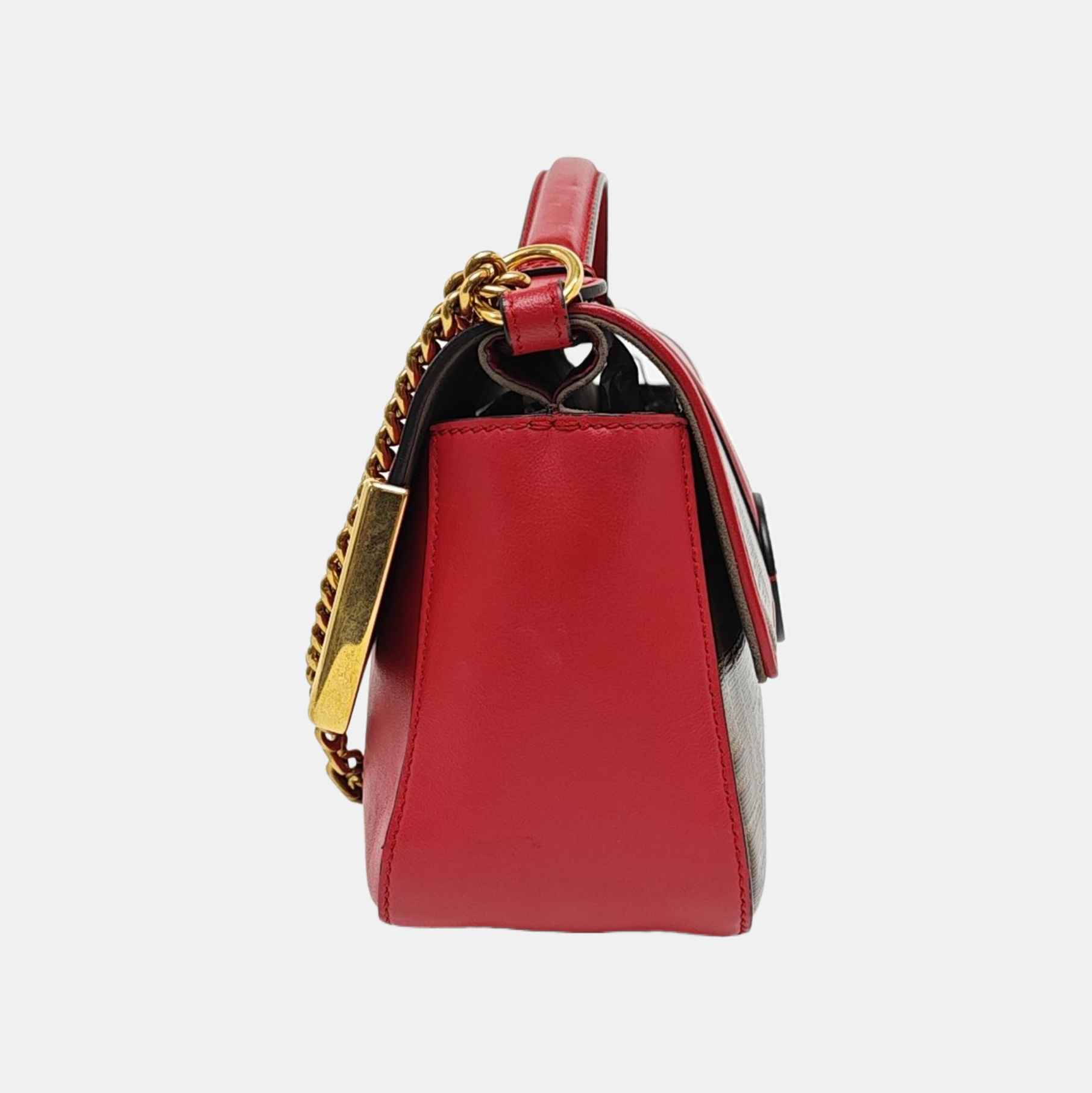 Coated Canvas Shoulder Bag Brown