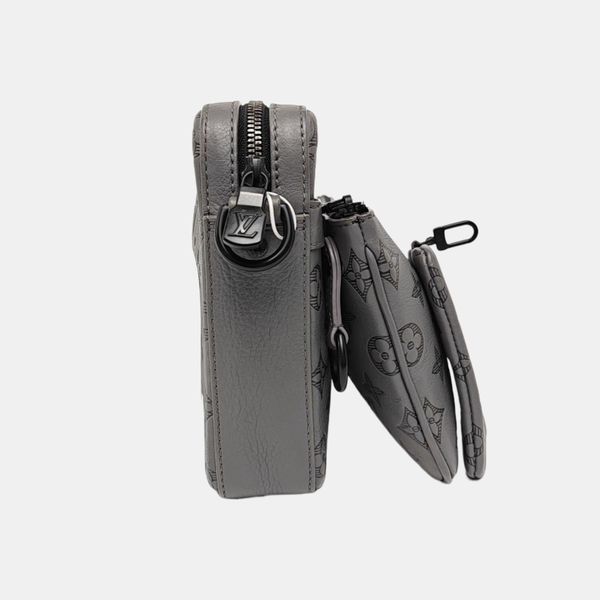 TRIO Monogram Calfskin Gray