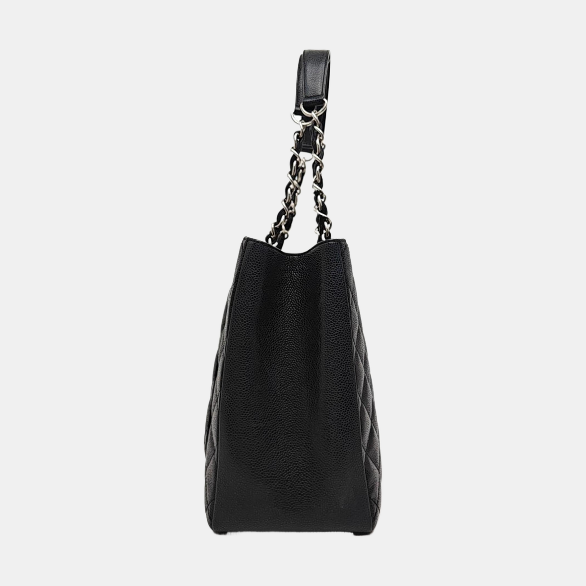 CHANEL GST Large Quilted Grained Calfskin Black