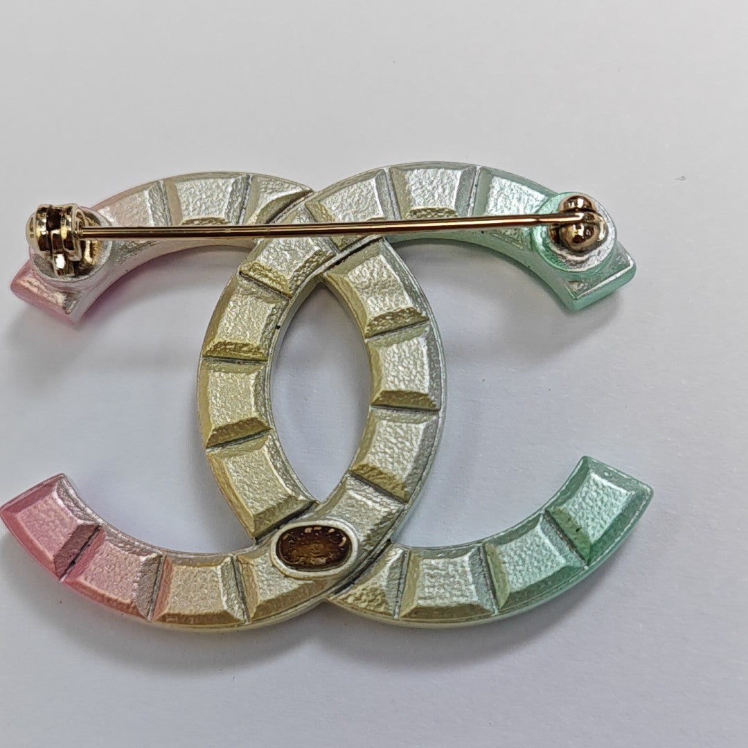 Vintage Metal Yellow Brooch