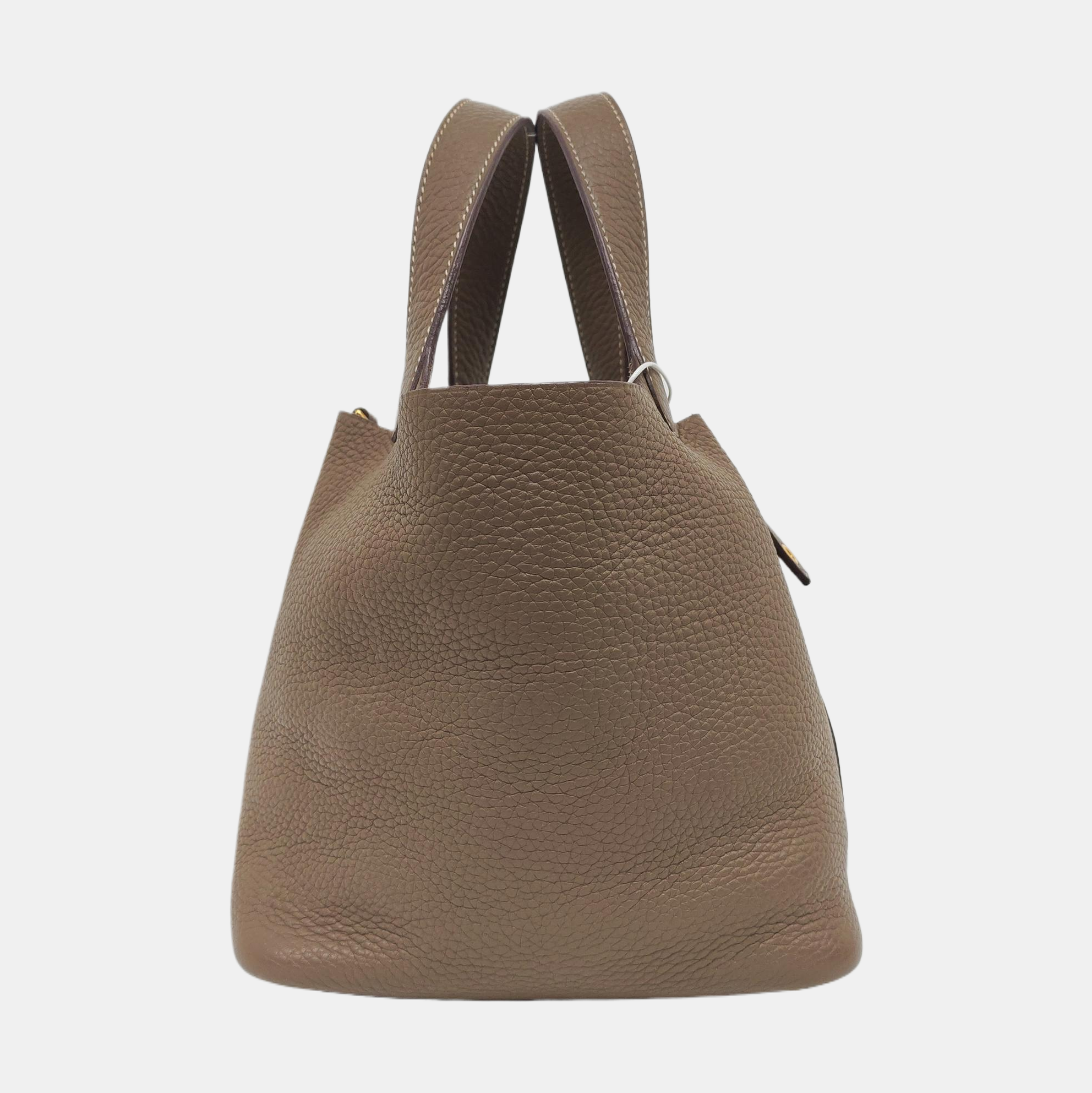 Authenticated pre-owned  Picotin Lock 18 Clemence Grey - Bucket Bag at Looply