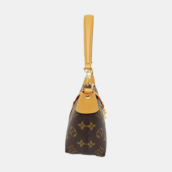 Pochette Mia Monogram Coated Canvas Brown