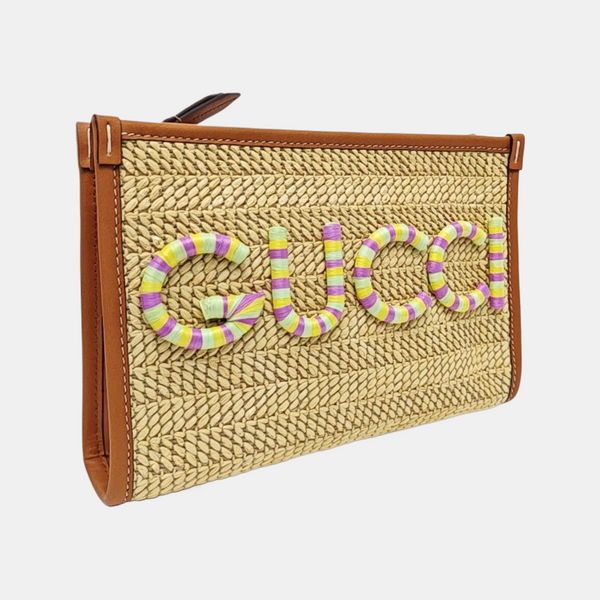 Straw Clutch Brown
