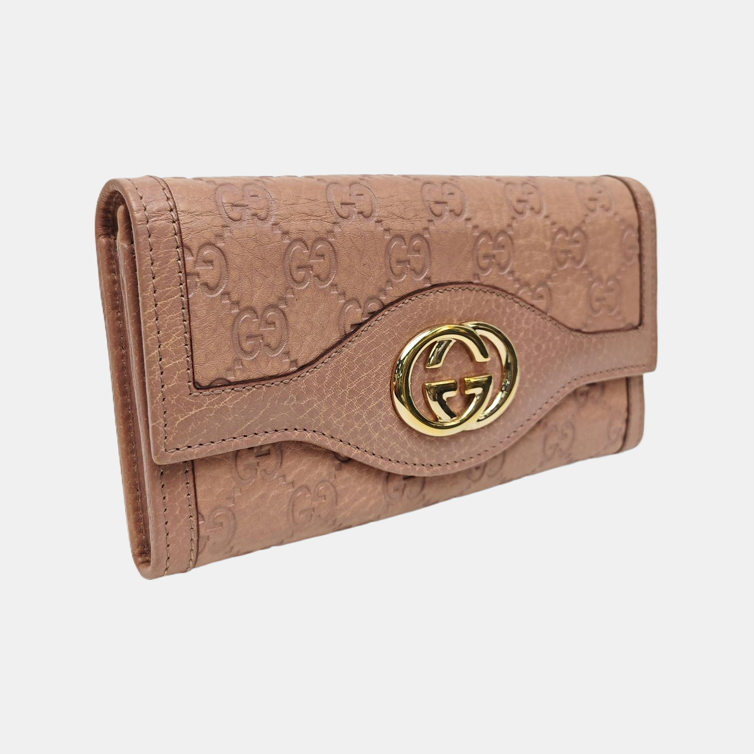 Sukey Monogram Calfskin Beige Wallet