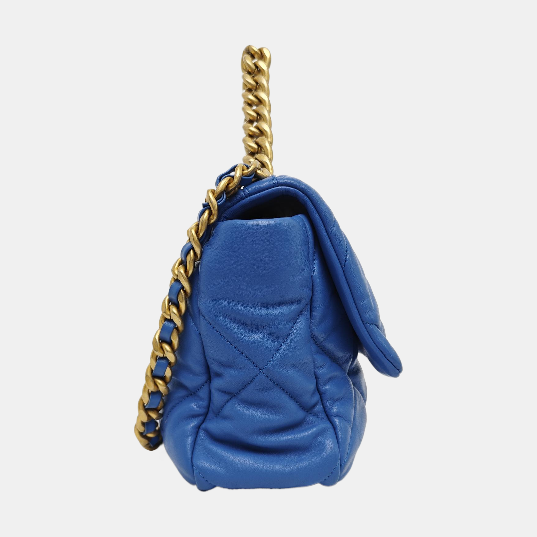 CHANEL 19 Large Quilted Lambskin Blue