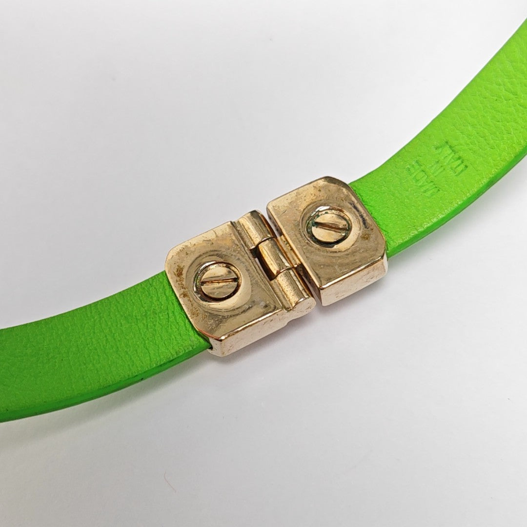 Leather Green Bangle
