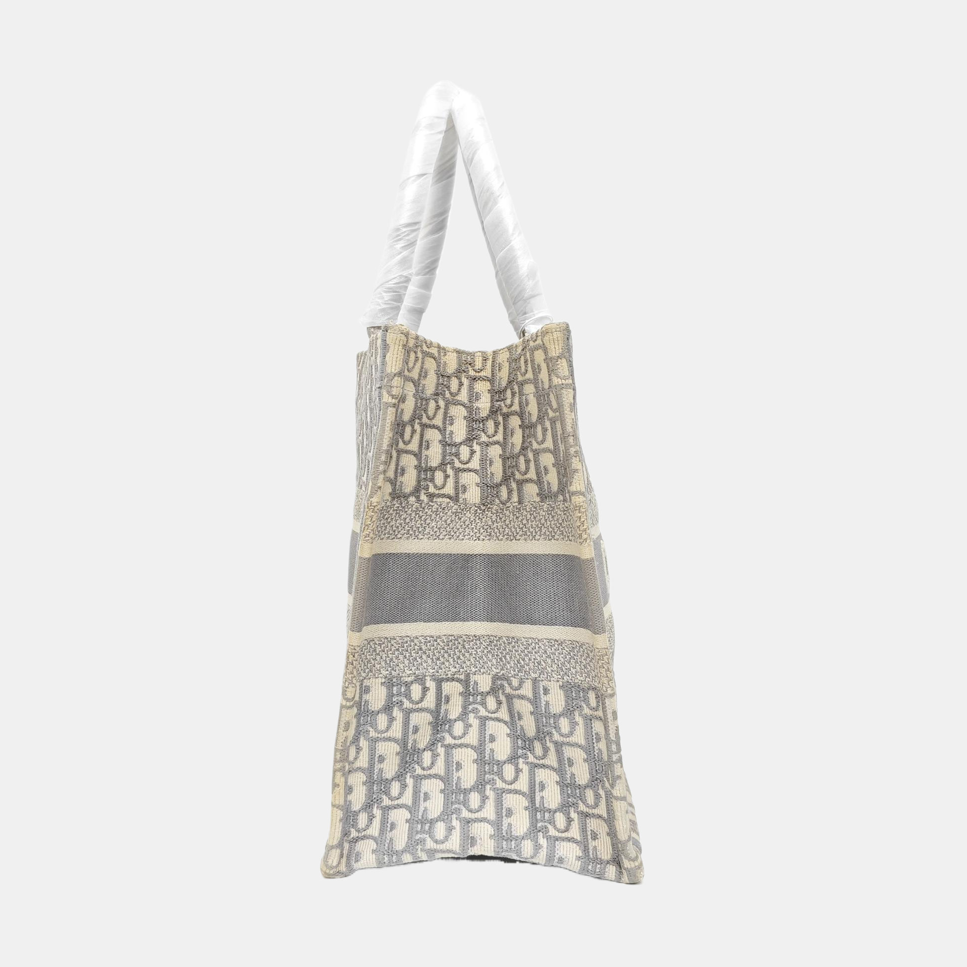 Book Tote Medium Oblique Canvas White