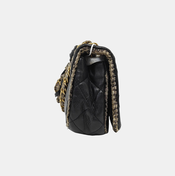 Quilted Calfskin Shoulder Bag Black