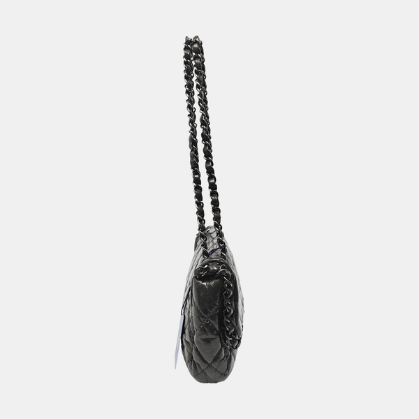 Quilted Calfskin Shoulder Bag Gray
