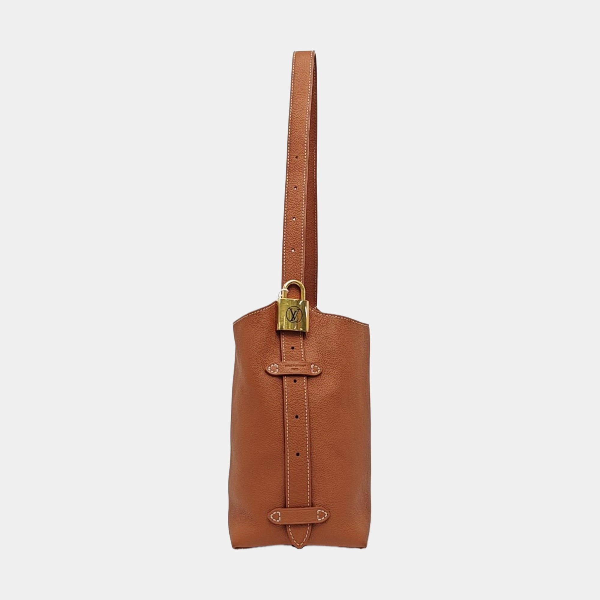 LOW KEY HOBO PM Monogram Calfskin Brown