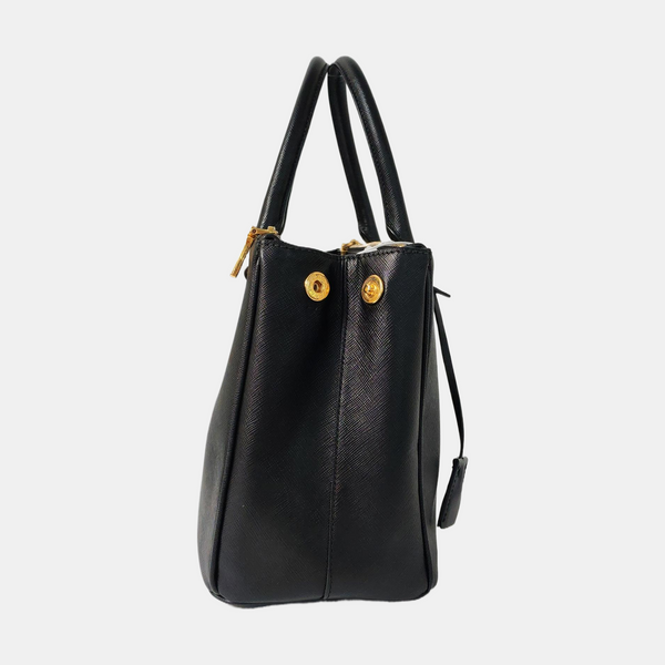 Galleria Large Saffiano Calfskin Black