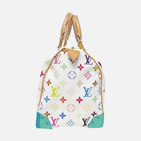 LV × TM SPEEDY 30 Monogram Coated Canvas White