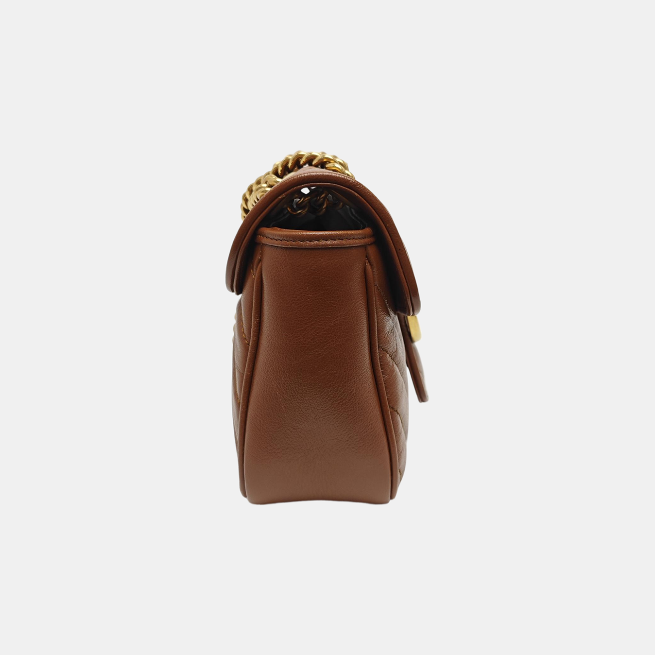 GG Marmont Medium Quilted Calfskin Brown