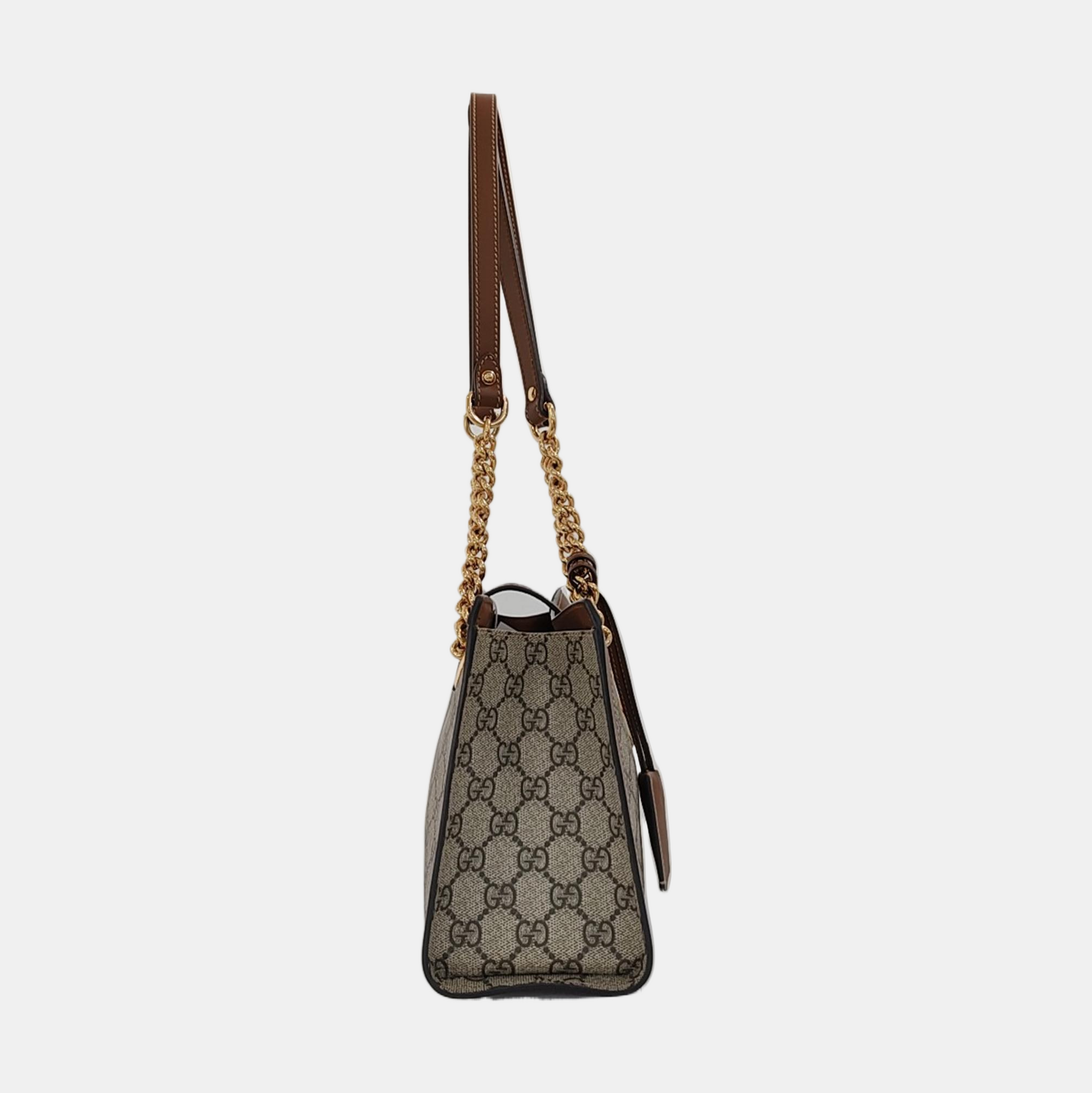 Padlock Small Monogram Coated Canvas Beige