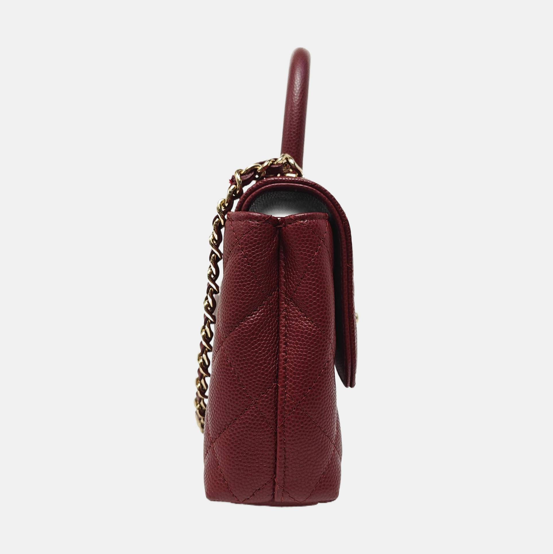 COCO HANDLE Quilted Grained Calfskin Red
