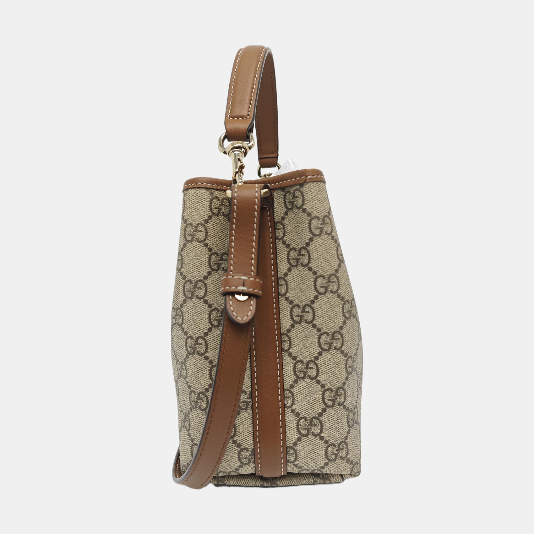 Monogram Coated Canvas Bucket Bag Beige