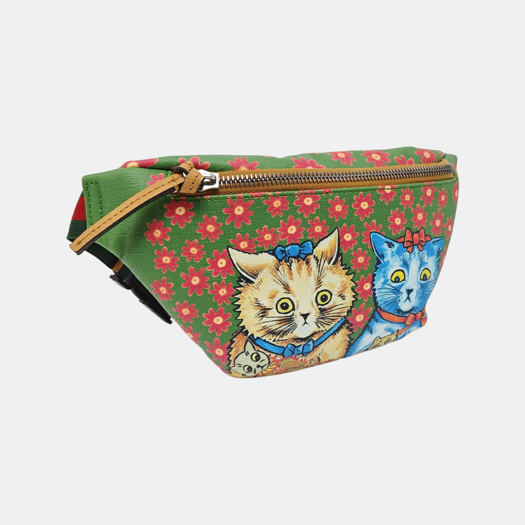Coated Canvas Belt Bag Green