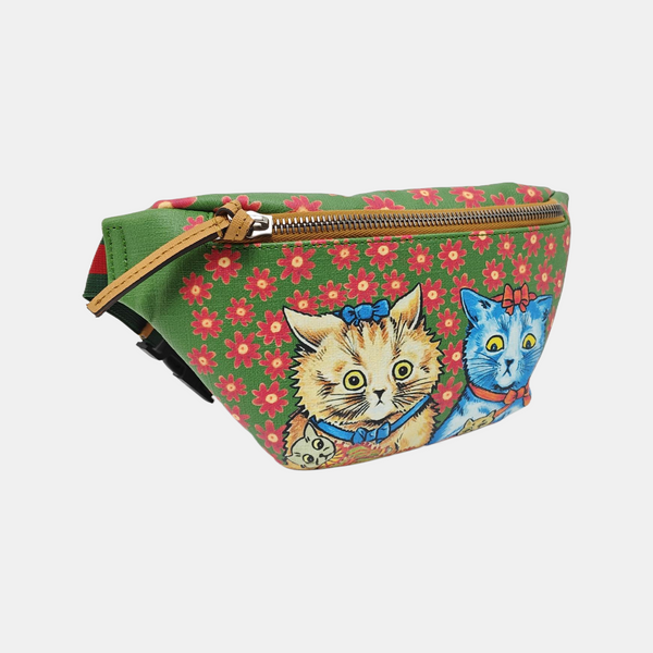 Coated Canvas Belt Bag Green