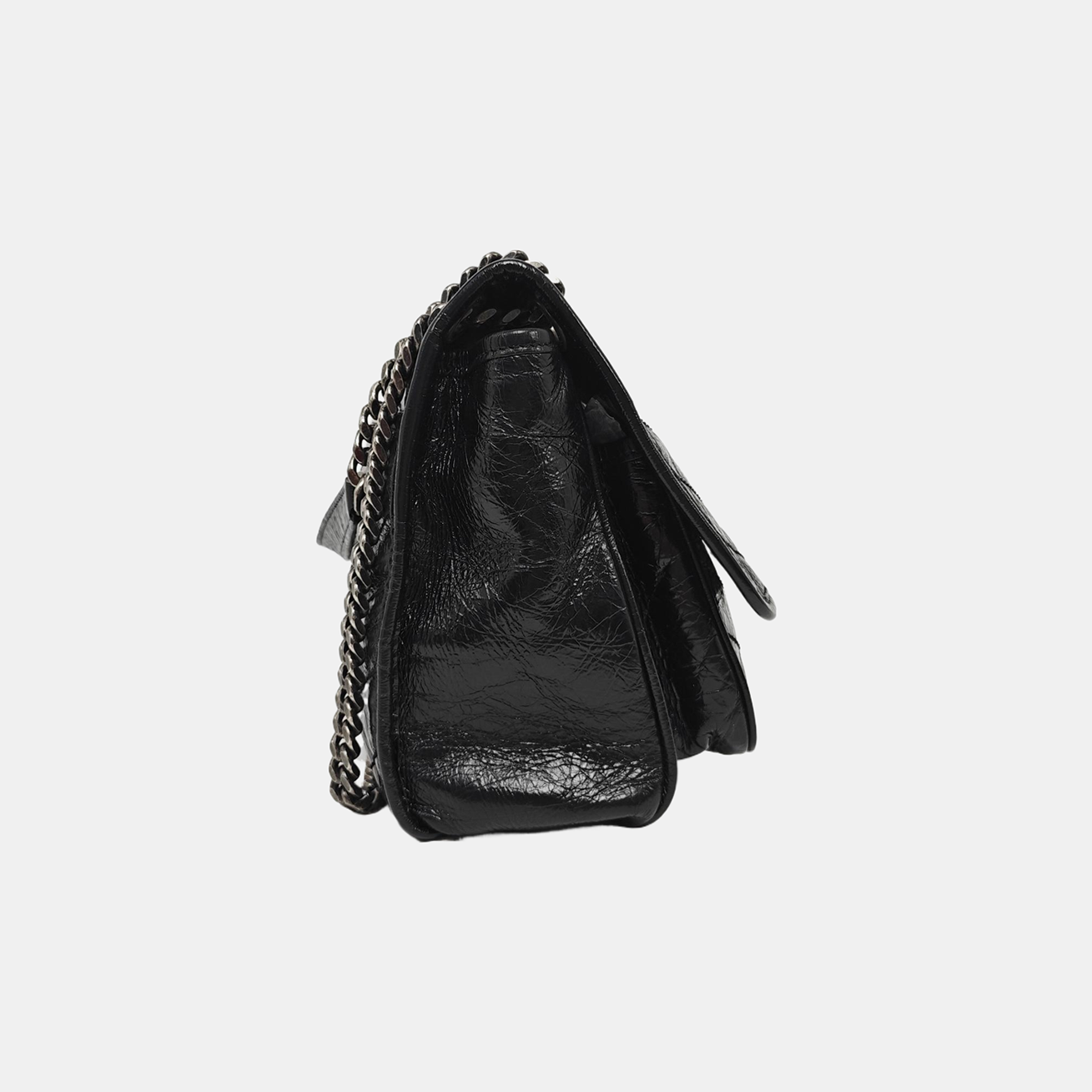 NIKI Medium Chevron Calfskin Black