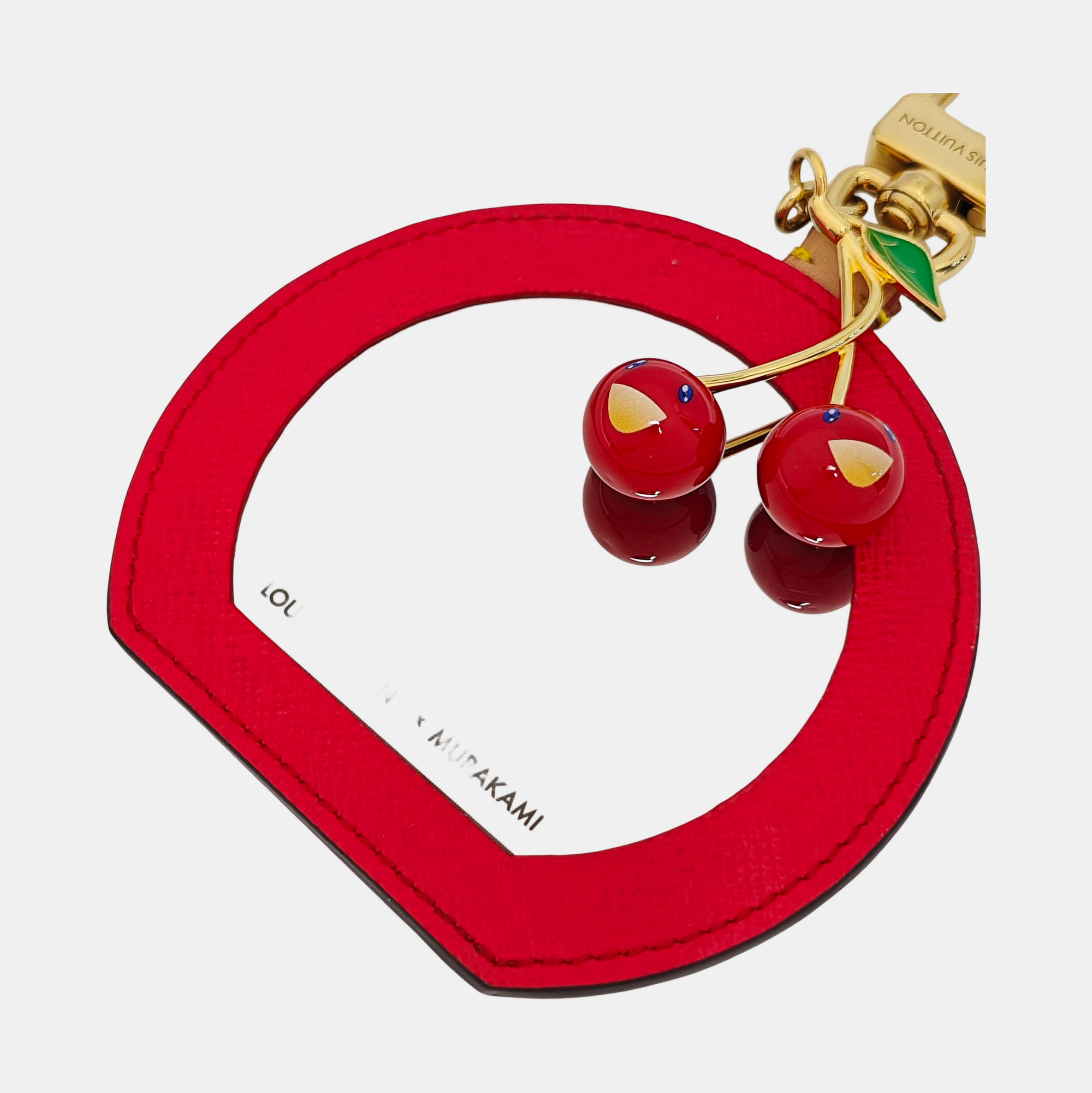 Coated Canvas Bag Charm Red