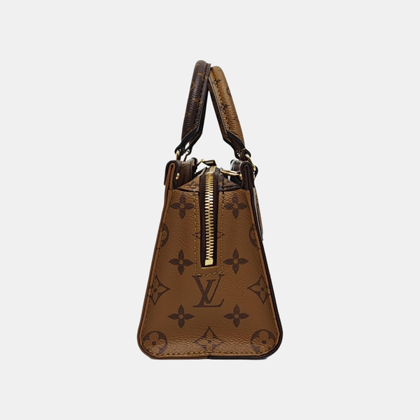ONTHEGO EAST WEST PM Monogram Coated Canvas Brown
