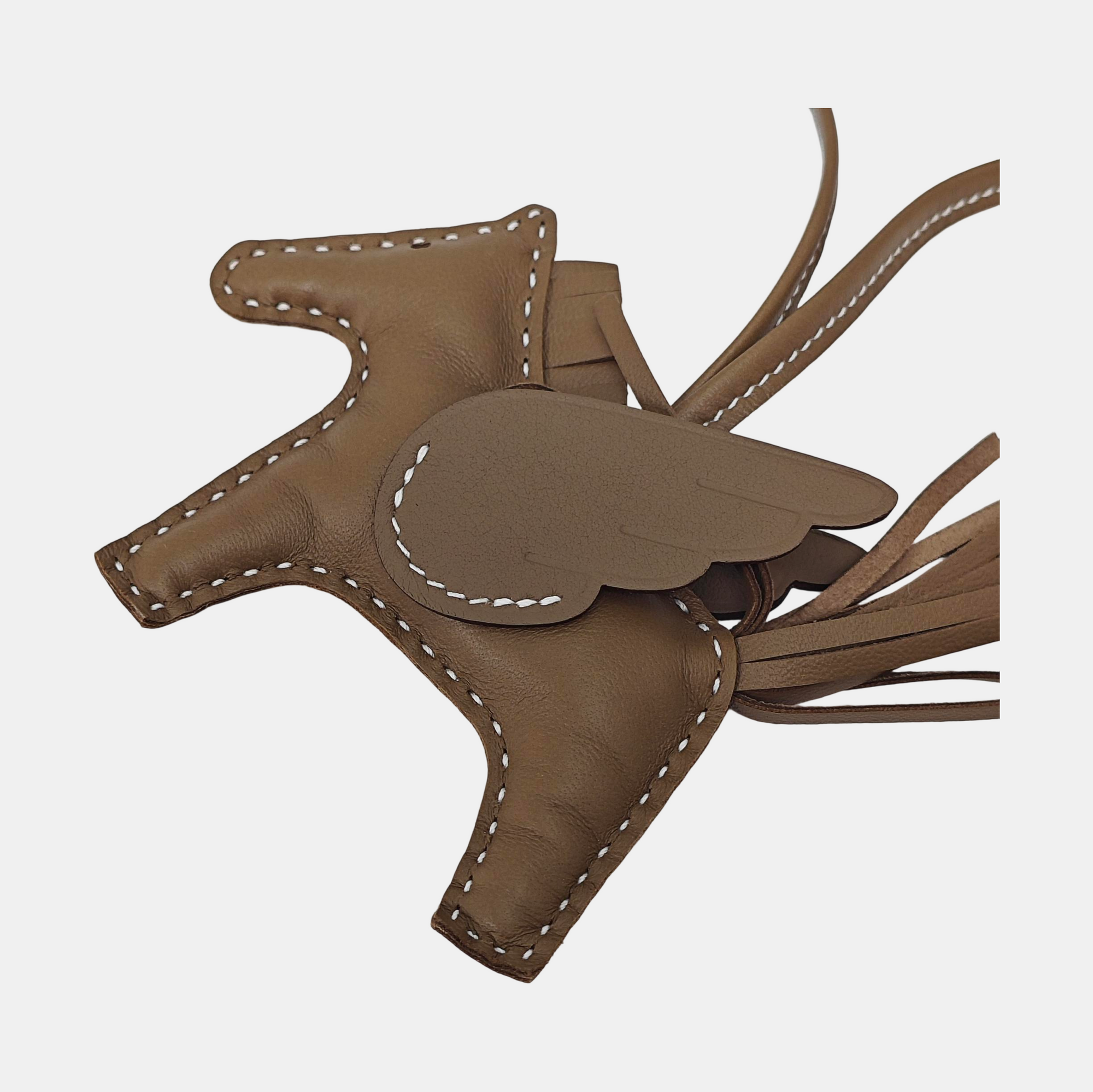 Leather Bag Charm Brown