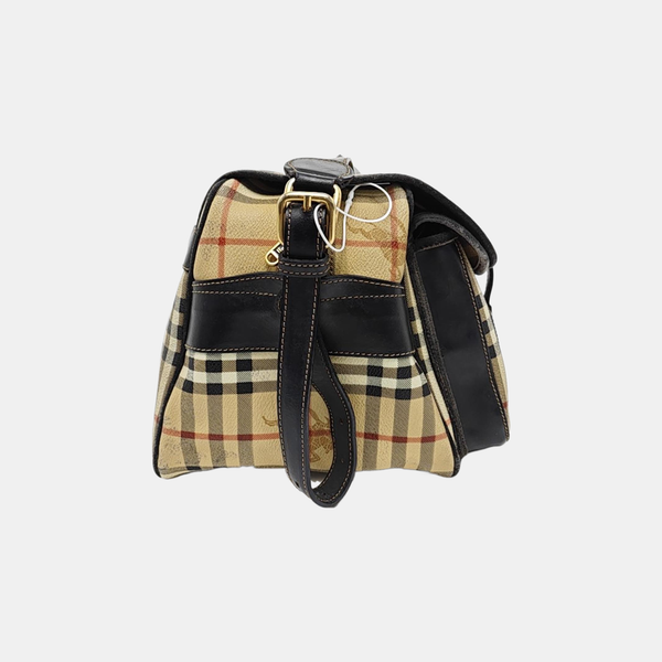 Coated Canvas Shoulder Bag Beige