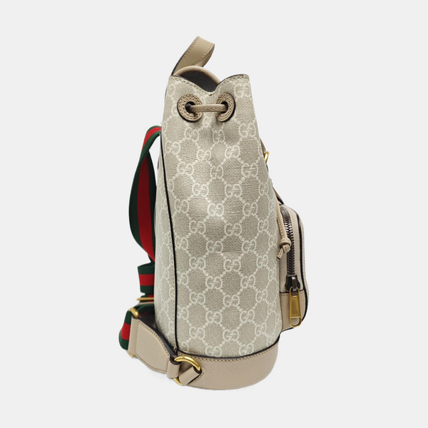 Monogram Coated Canvas Backpack Beige