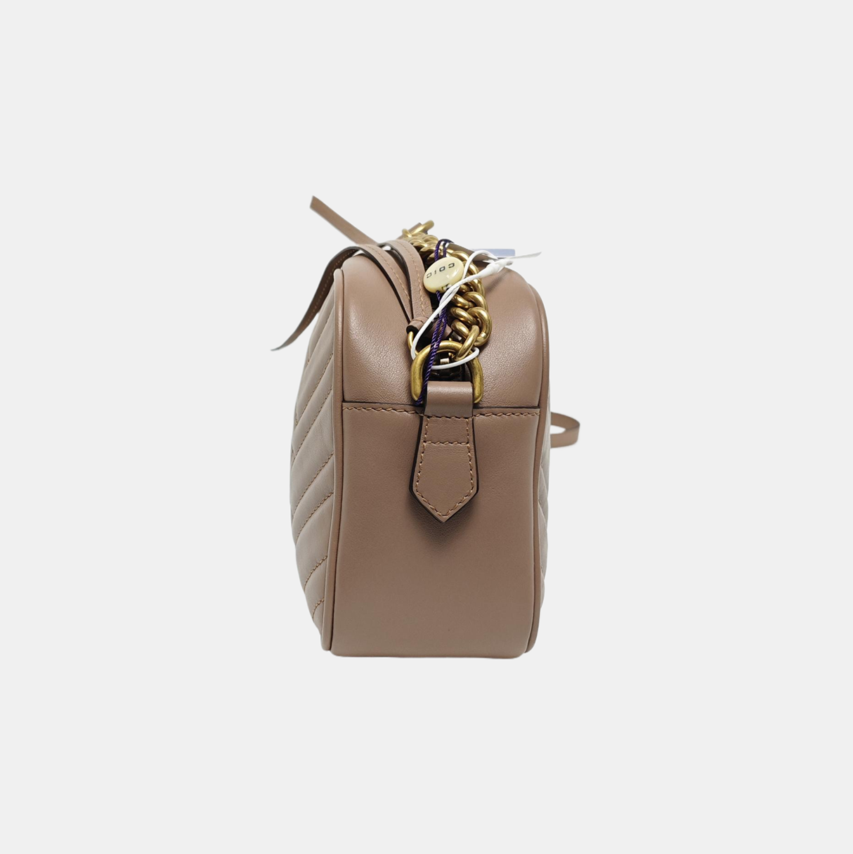 Authenticated pre-owned  GG Marmont Small Quilted Calfskin Beige - Shoulder Bag at Looply