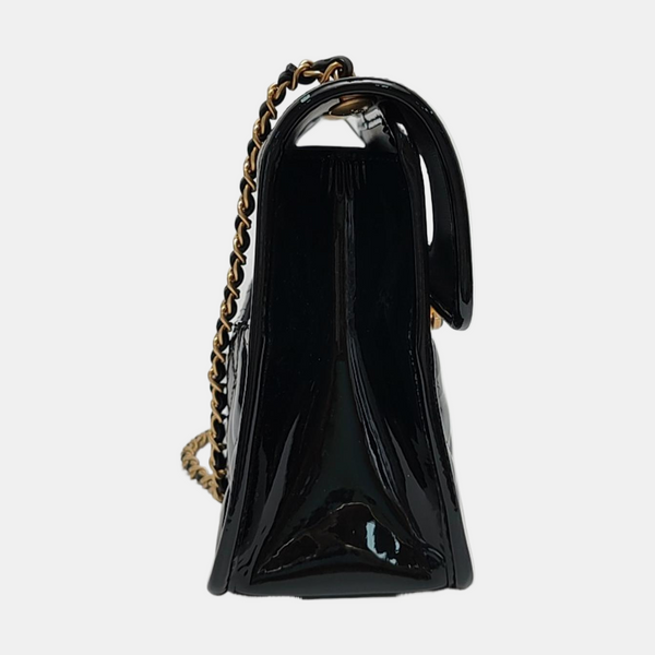 Mini Quilted Patent Leather Black