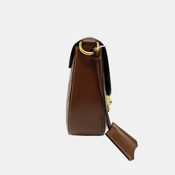 Padlock Medium Monogram Coated Canvas Beige