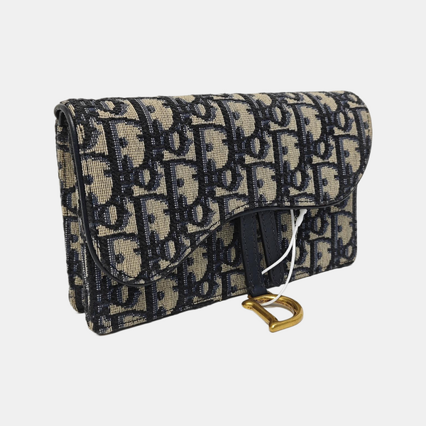 Saddle Mini Oblique Canvas Blue