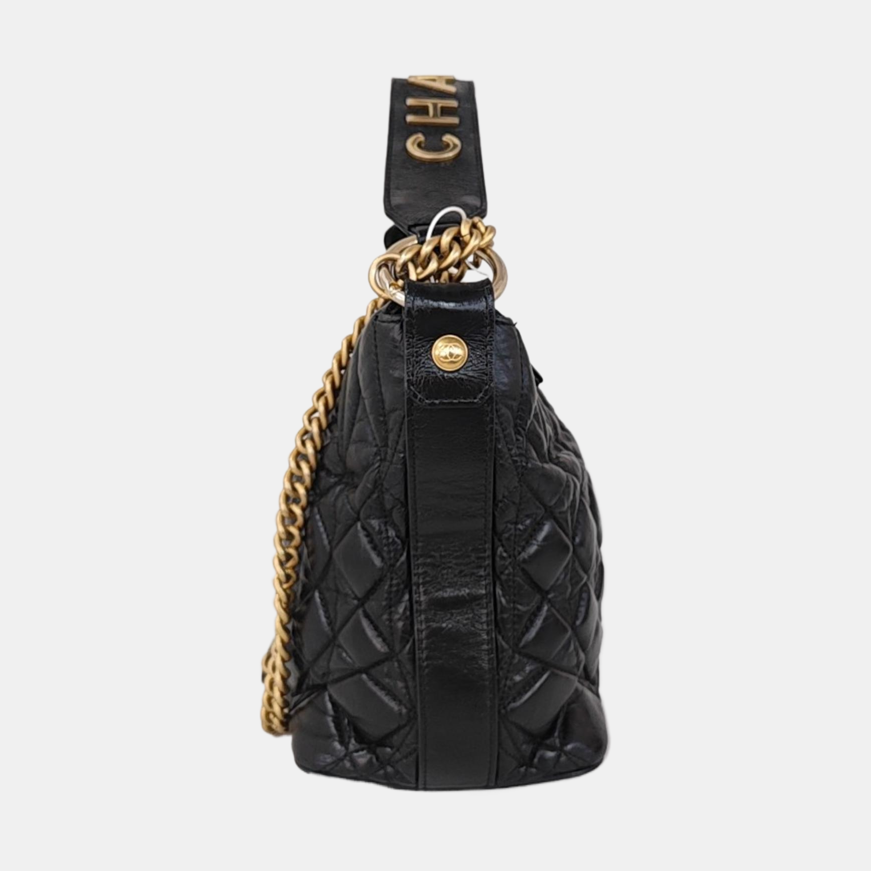 Quilted Calfskin Shoulder Bag Black