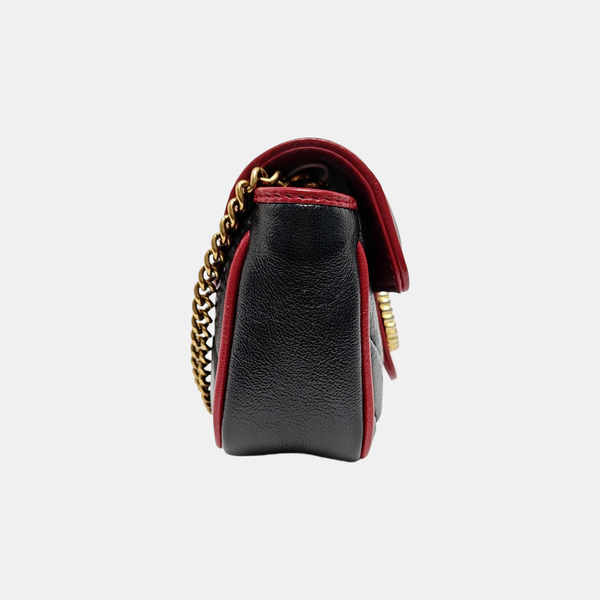 GG Marmont Super Mini Quilted Calfskin Black