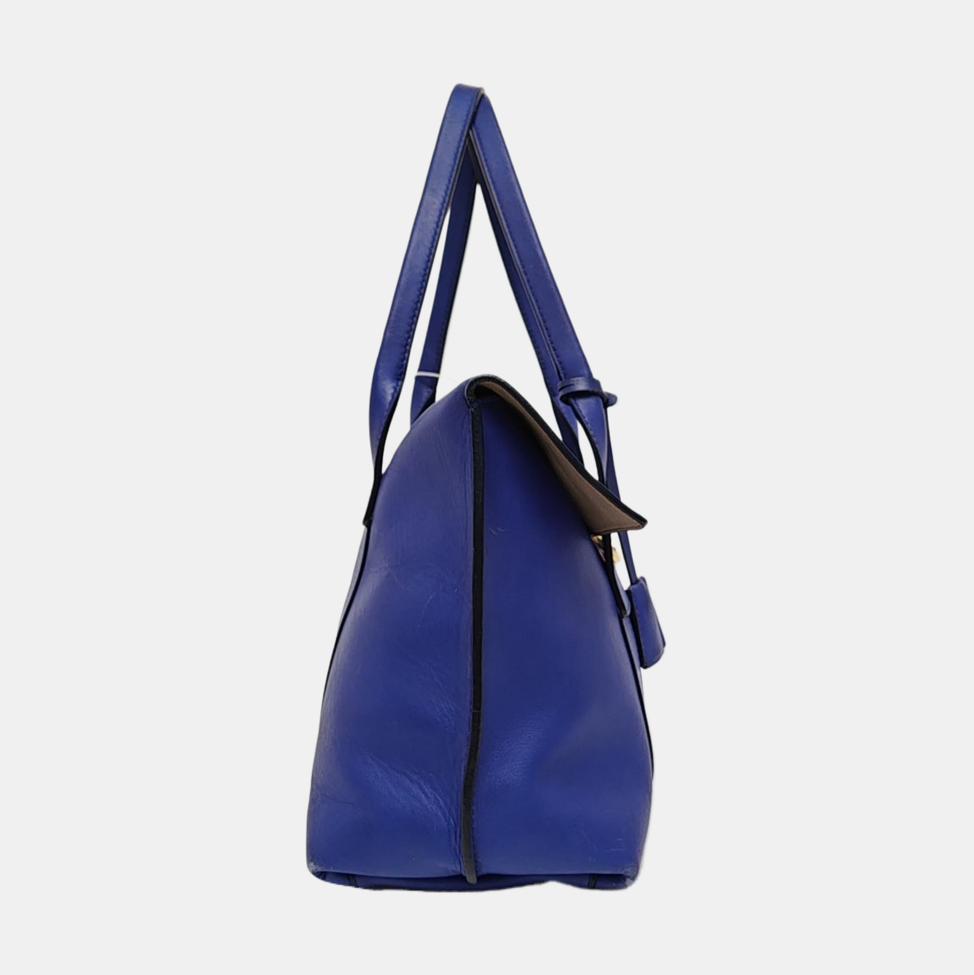 Calfskin Shoulder Bag Blue