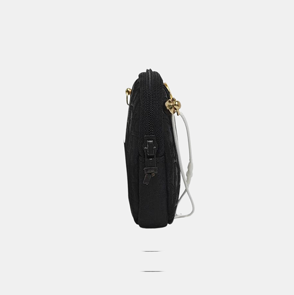 Oblique Fabric Clutch Black