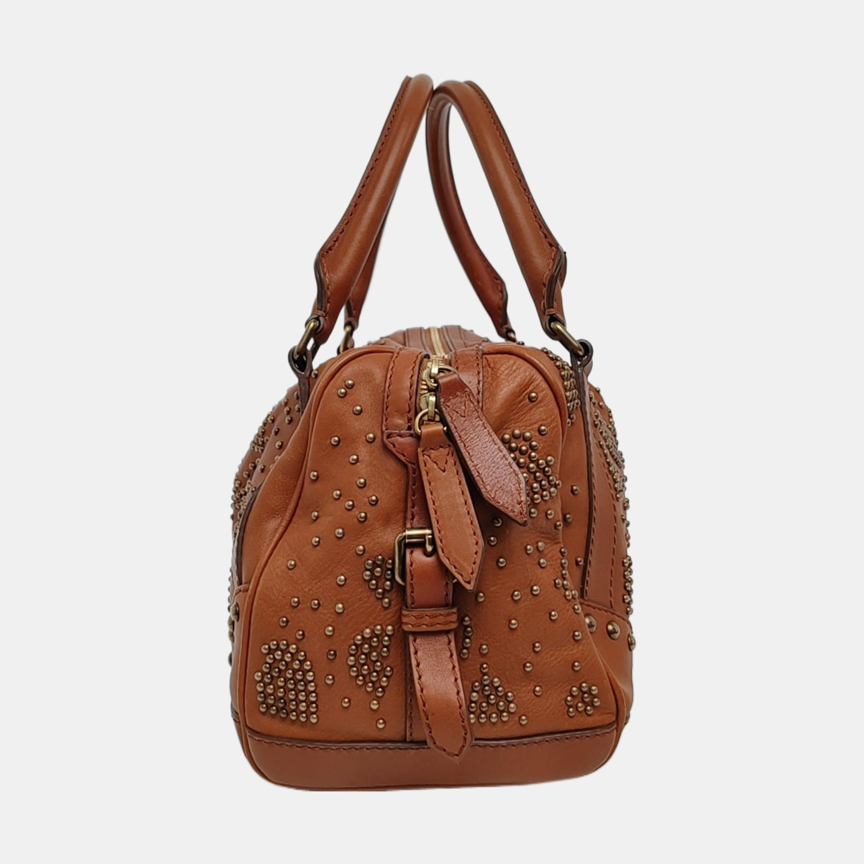 Calfskin Top Handle Bag Brown